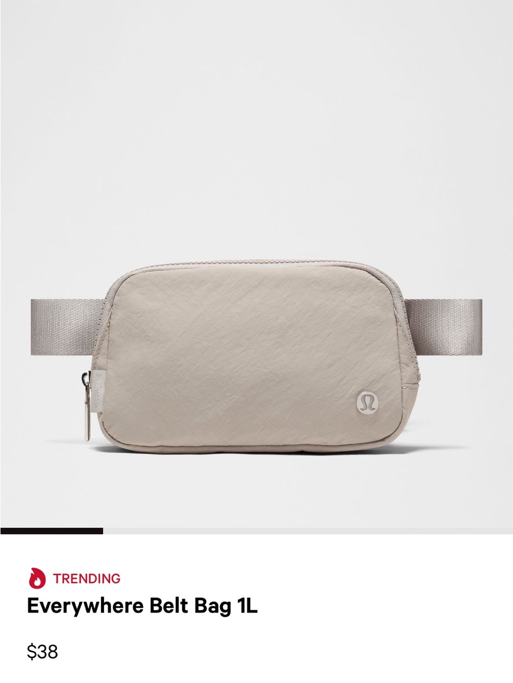 lululemon athletica everywhere belt bag Light grey